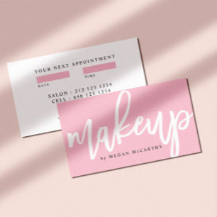 Carte De Visite Design moderne de maquillage Script Rendez-vous ro