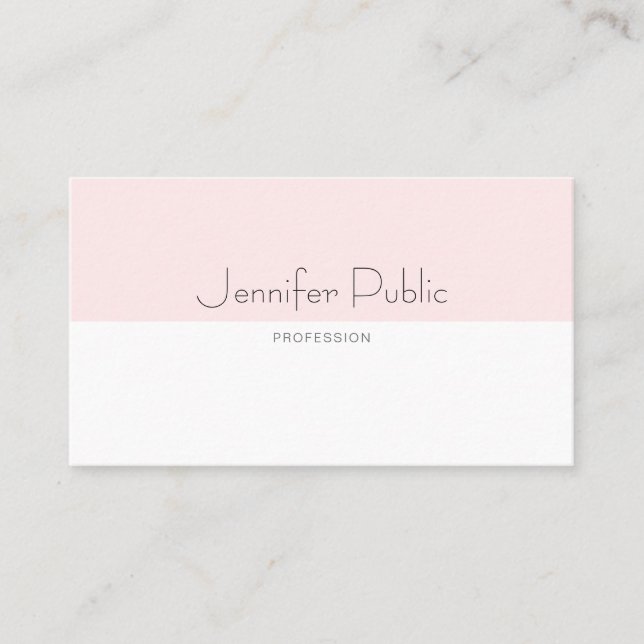 Carte De Visite Design moderne Design épuré Design rose pâle tenda (Devant)
