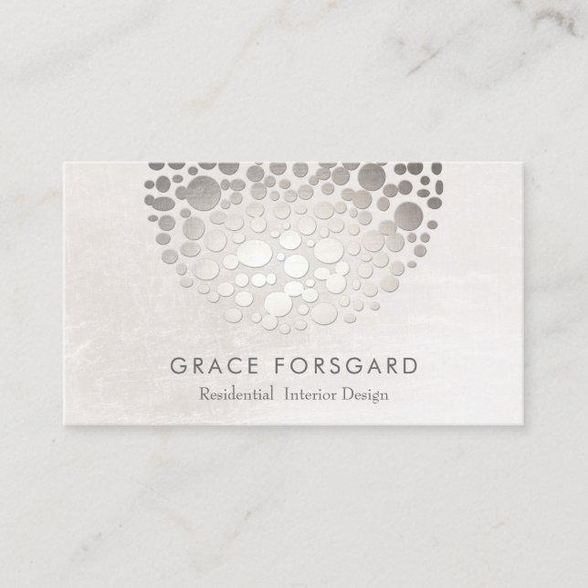 Carte De Visite Design moderne Design intérieur Designer argent et (Devant)