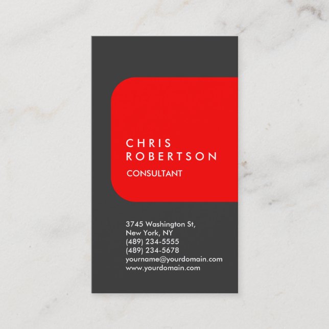 Carte De Visite Design moderne design moderne et gris vertical (Devant)