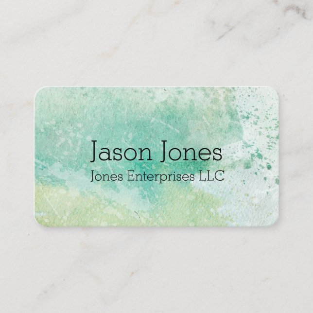 Carte De Visite design moderne élégant aquarelle double face (Devant)