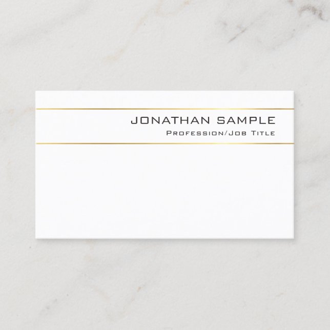 Carte De Visite Design moderne élégant Gold Striped Luxury Design  (Devant)