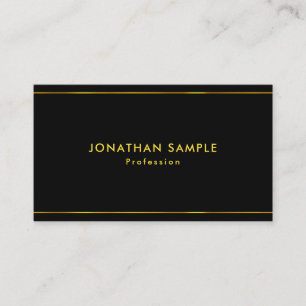 Carte De Visite Design moderne élégant Modèle d'or noir tendance