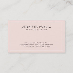 Carte De Visite Design moderne élégant Pink Plain minimaliste tend