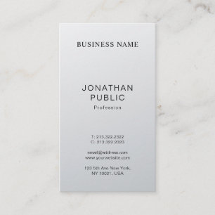 Carte De Visite Design moderne élégant Silver Look Plain Luxe
