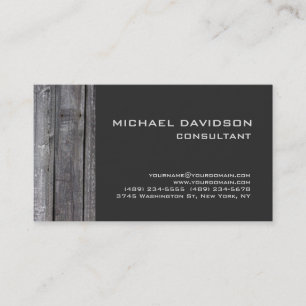 Carte De Visite Design moderne en bois gris élégant
