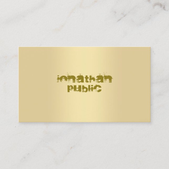 Carte De Visite Design moderne Faux Gold Elégant Top Modèle (Devant)