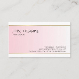 Carte De Visite Design moderne glamour rose Or simple tendance