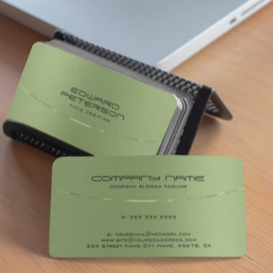 Carte De Visite Design moderne métal vert Design Acier inoxydable