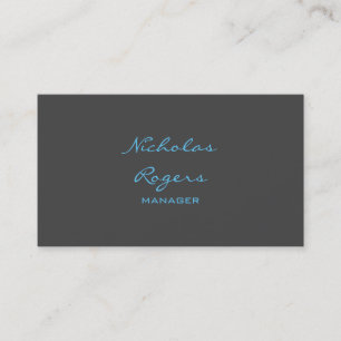 Carte De Visite Design moderne moderne Gris Bleu Professional