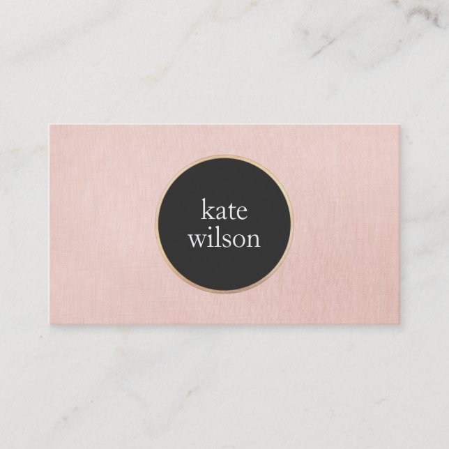Carte De Visite Design moderne noir Cercle rose-rose-bleu look (Devant)