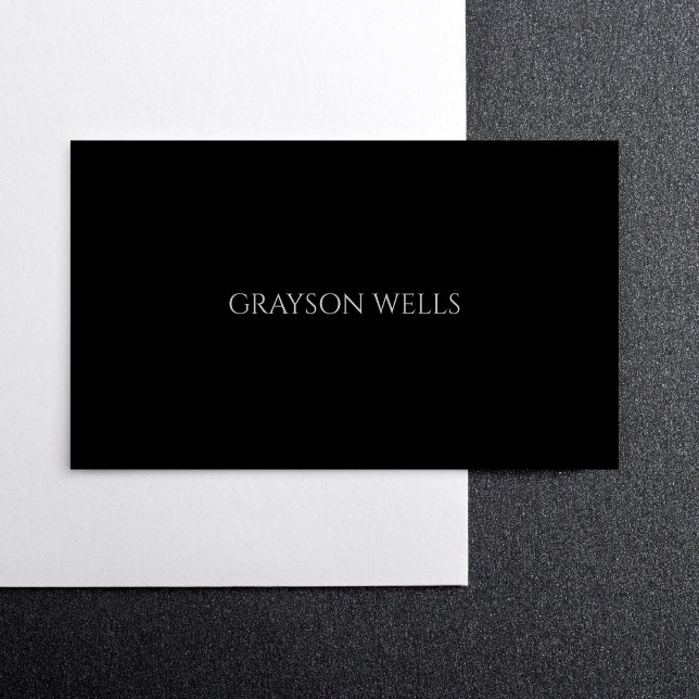Carte De Visite Design moderne noir et gris haute qualité (Sleek Modern Black and Grey Professional Business Card)