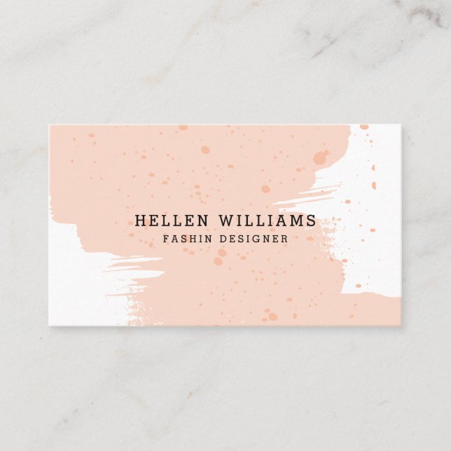 Carte De Visite Design moderne Pastel rose brosse (Devant)