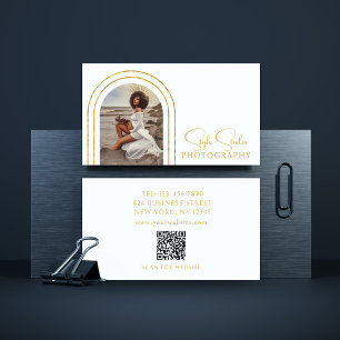 Carte De Visite Design moderne photo de script QR Code Photographi