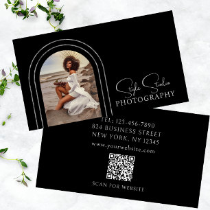 Carte De Visite Design moderne photo de script QR Code Photographi