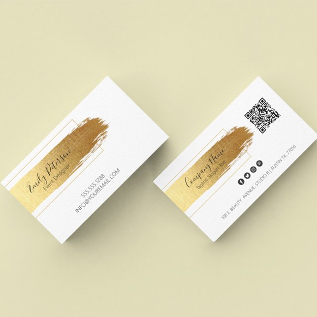 Carte de visite design moderne pour brosse d'or (Créateur téléchargé)