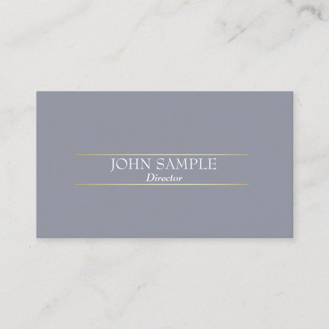 Carte De Visite Design moderne professionnel Gris Or élégant (Devant)