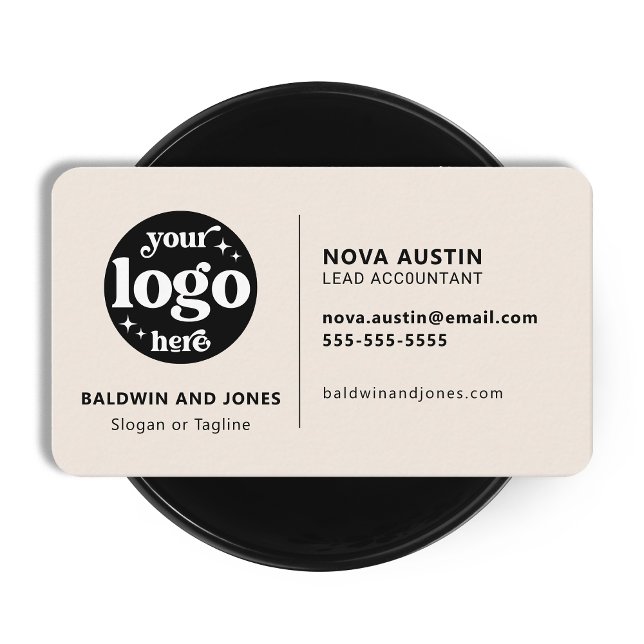 Carte De Visite Design Moderne Professionnel Simple Blanc Avec Log (Créateur téléchargé)