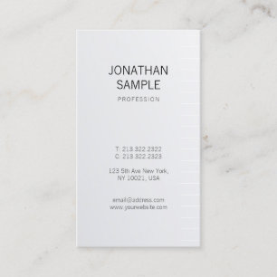 Carte De Visite Design moderne propre Glamor argent tendance luxe