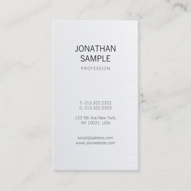 Carte De Visite Design moderne propre Glamor argent tendance luxe (Devant)