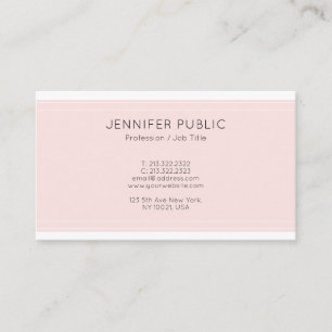 Carte De Visite Design moderne Rose Professionnel Glamour Plat