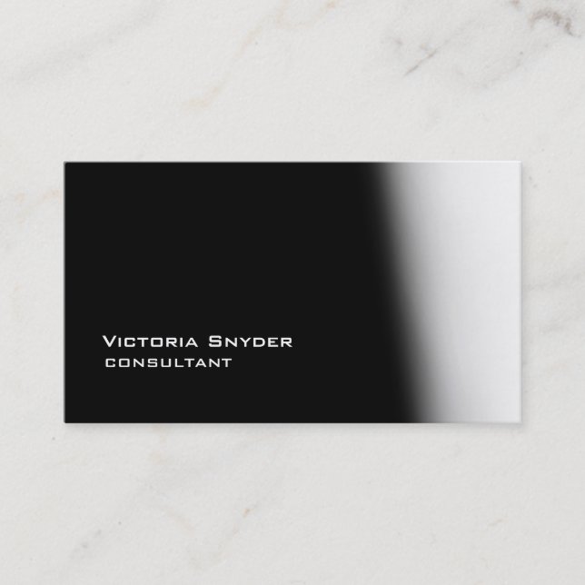 Carte De Visite Design noir gris moderne professionnel (Devant)