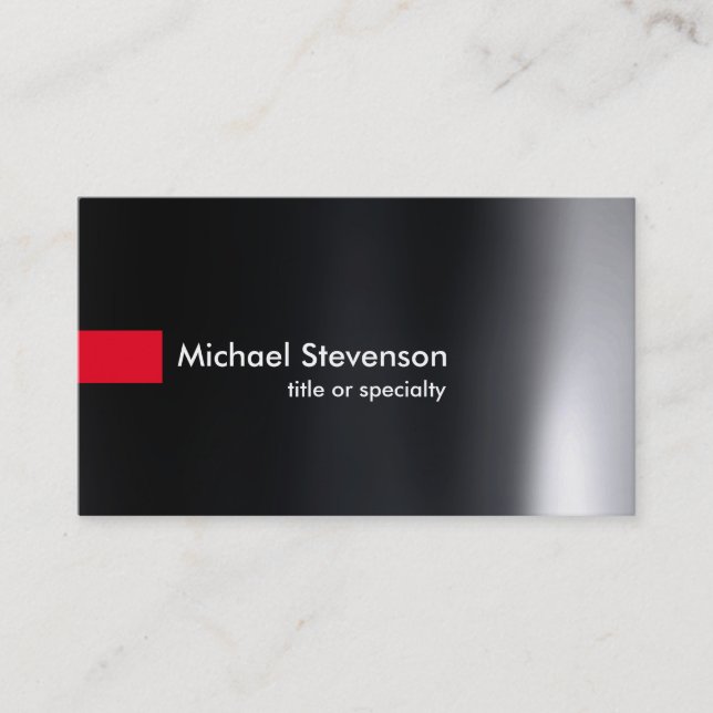 Carte De Visite Design noir gris rouge moderne Consultant unique (Devant)