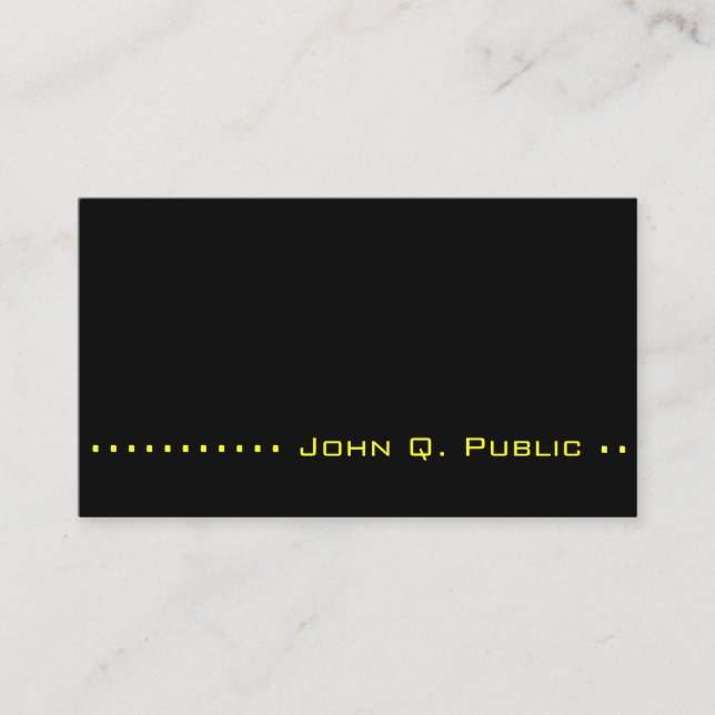 Carte De Visite Design noir simple avec trait pointillé (Devant)