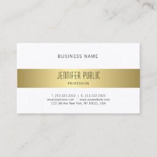 Carte De Visite Design or élégant moderne Design Simple Chic Plain