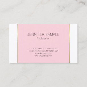 Carte De Visite Design or rose tendance Moderne Élégant propreté