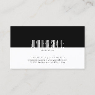 Carte De Visite Design Professionnel Classique Noir Et Blanc Plat