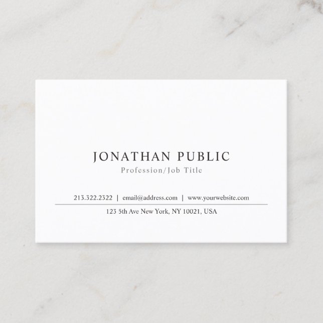 Carte De Visite Design professionnel élégant classique élégant et  (Devant)