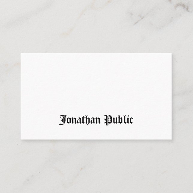 Carte De Visite Design professionnel élégant classique nostalgique (Devant)