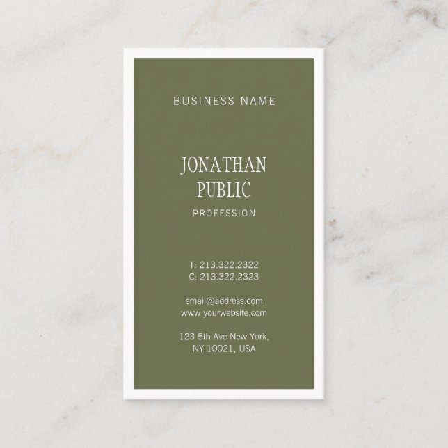 Carte De Visite Design professionnel élégant Design moderne simple (Devant)