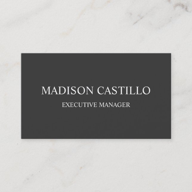 Carte De Visite Design professionnel élégant moderne gris (Devant)