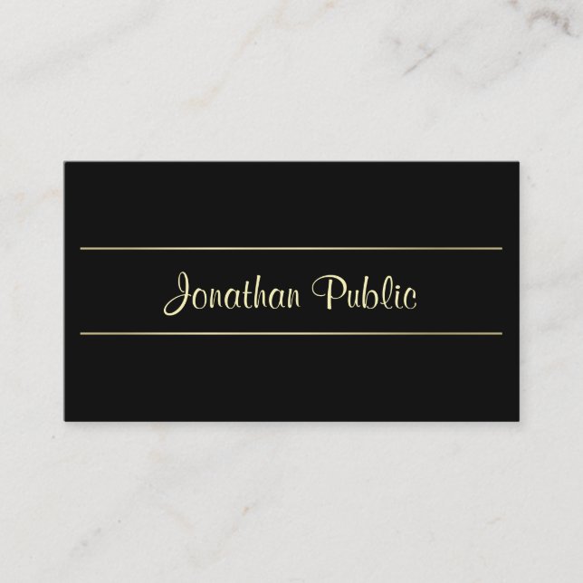 Carte De Visite Design professionnel Gold Black Design élégant Cré (Devant)