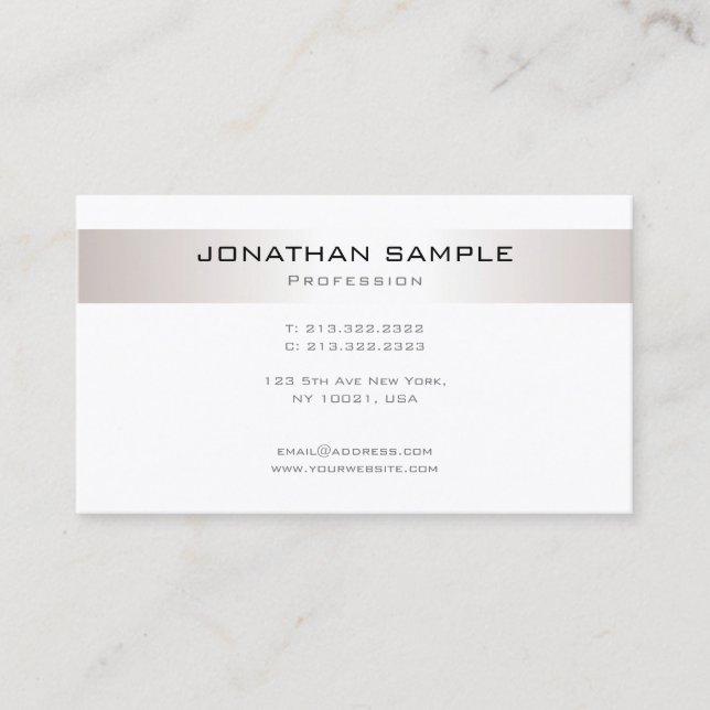 Carte De Visite Design professionnel Moderne Chic Minimaliste Plai (Devant)