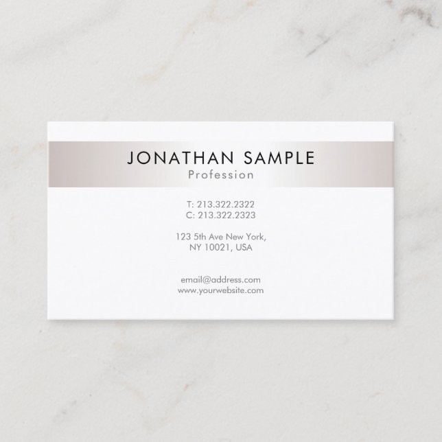 Carte De Visite Design professionnel Moderne Élégant Minimal Plain (Devant)