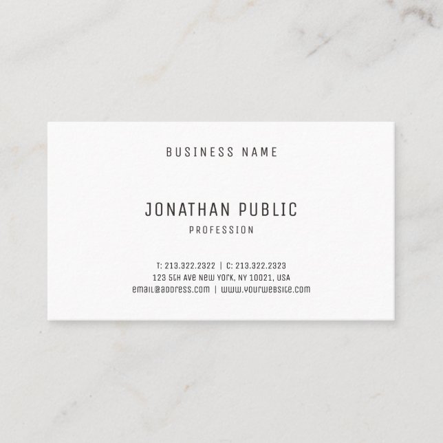 Carte De Visite Design professionnel moderne et créatif élégant (Devant)