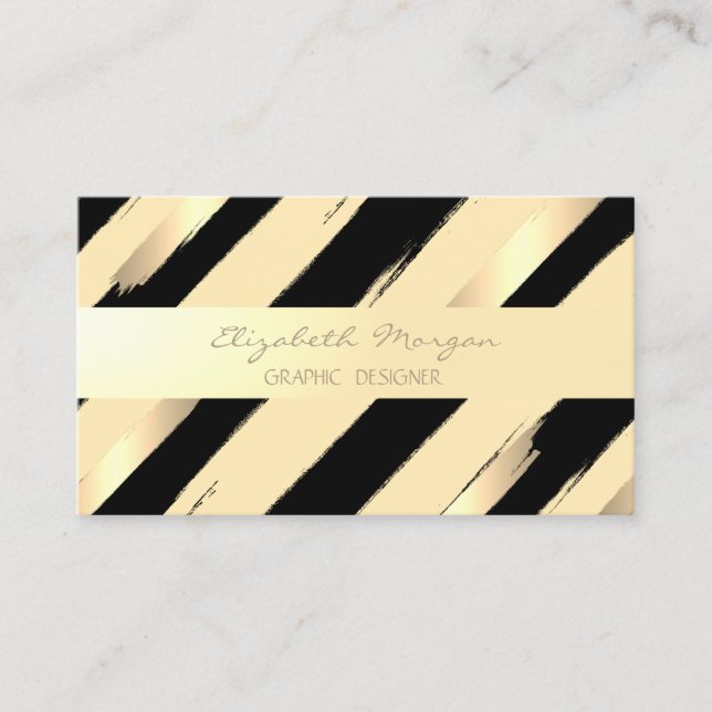 Carte De Visite Design professionnel moderne, Grilles, Faux Gold (Devant)
