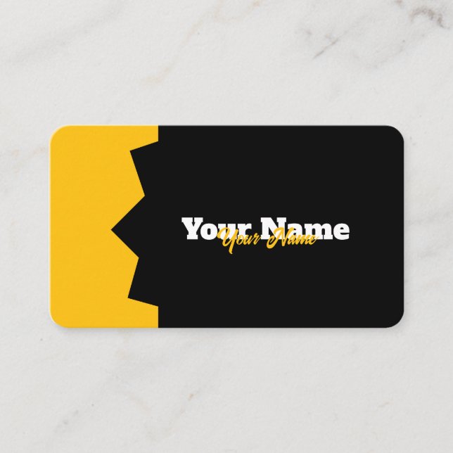 Carte De Visite Design professionnel moderne noir jaune (Devant)
