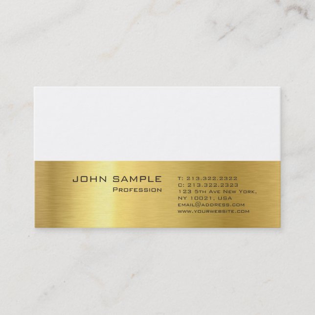 Carte De Visite Design professionnel moderne sobre élégant look or (Devant)