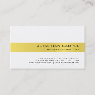 Carte De Visite Design professionnel tendance Gold White Luxury De