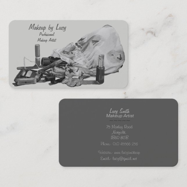 Carte De Visite design rétro amusant pour beauticans et maquilleur (Devant / Derrière)