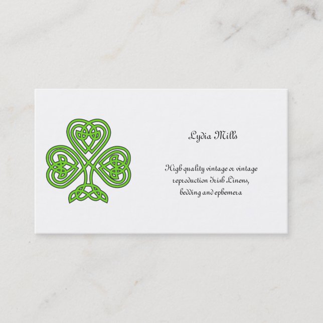 Carte De Visite Design Shamrock celtique (Devant)