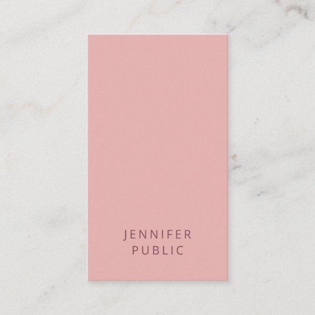 Carte De Visite Design simple Élégant rose Vert Modèle moderne (Devant)