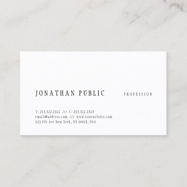 Carte De Visite Design simple et créatif Modèle moderne élégant (Devant)