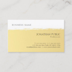 Carte De Visite Design simple et moderne Modèle blanc d'or élégant