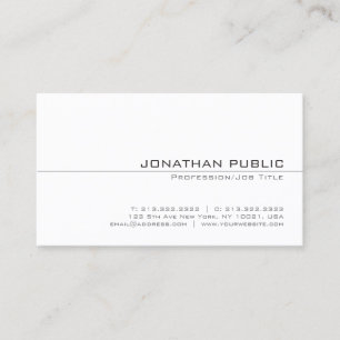 Carte De Visite Design simple et sophistiqué à la mode blanc