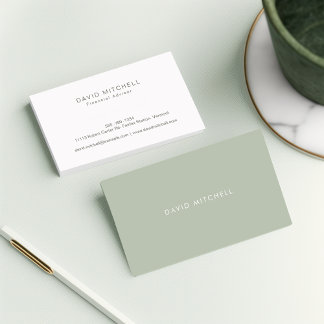Carte De Visite Design Simple Et Sophistiqué Marque Vert Sage